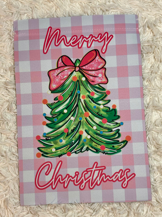 Pink Christmas Garden Flag