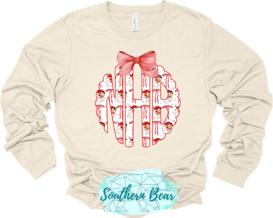 Santa Scalloped Monogram